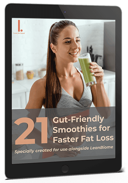 21 Gut-Friendly Smoothie Recipes eBook, the free bonus with 3 and 6 bottle orders