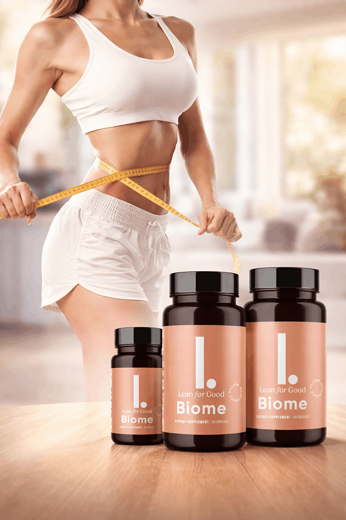 LeanBiome bottle showing the Lean for Good label and 60 capsule count